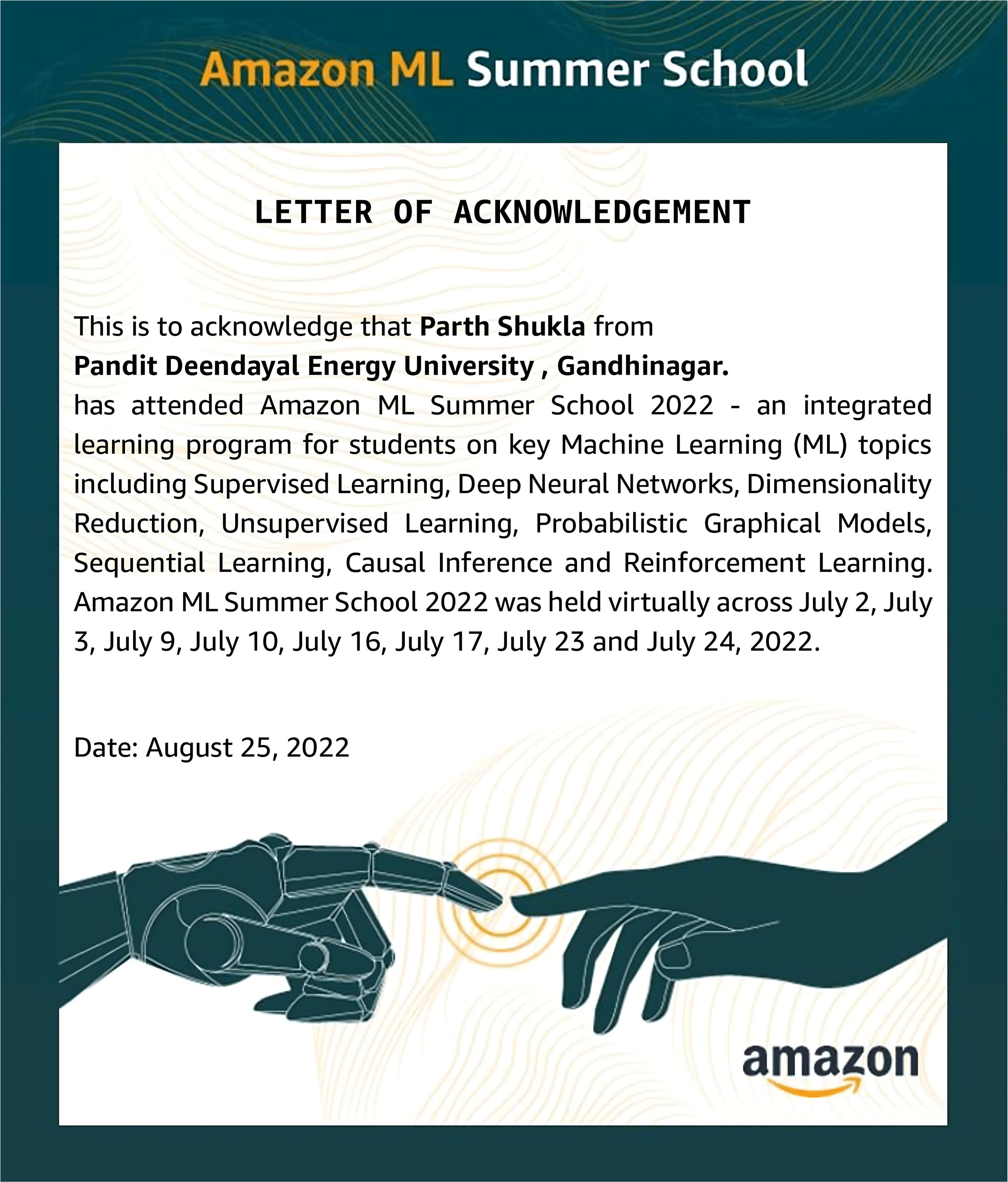 Amazon ML Summer School 2022