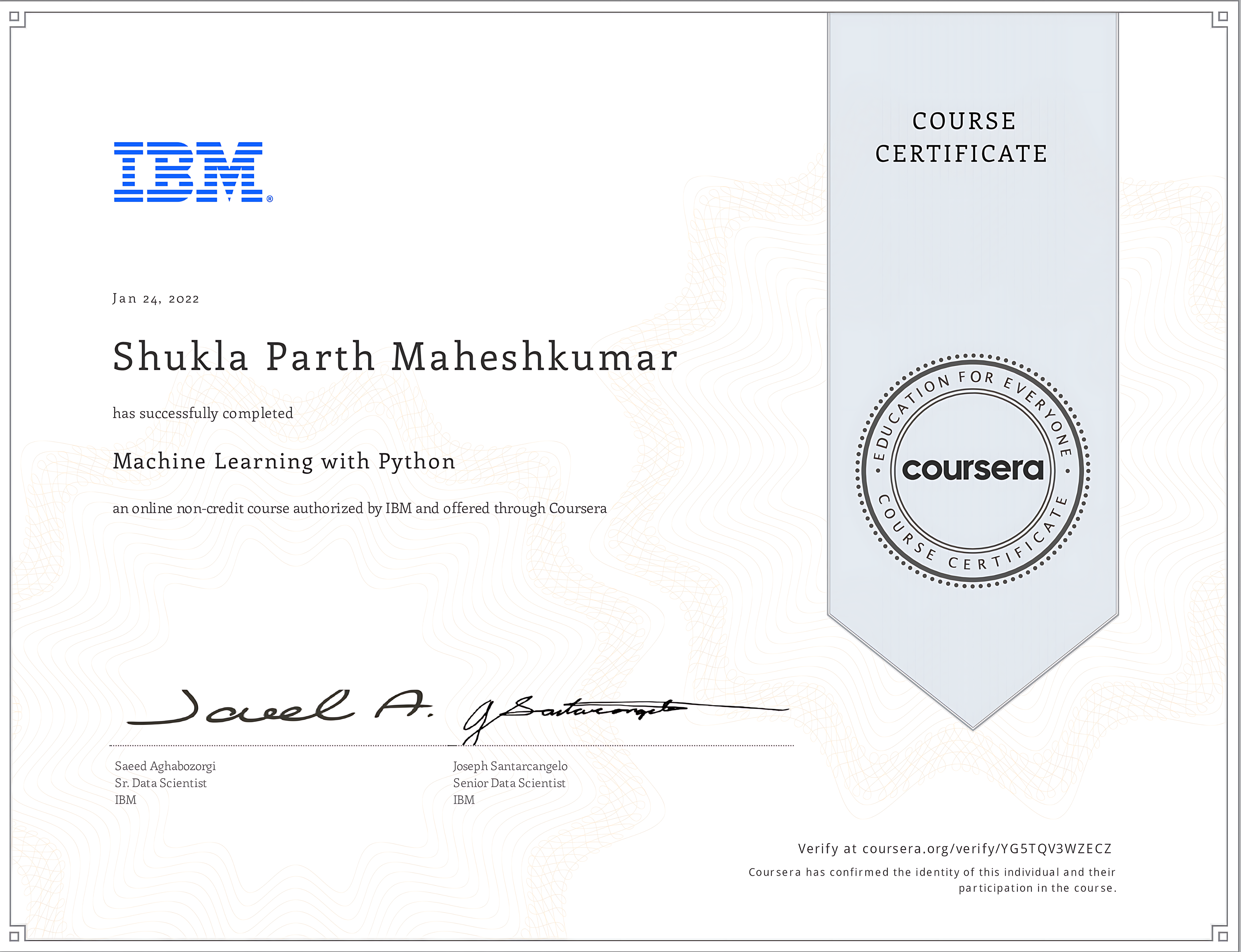 ML with Python – Coursera