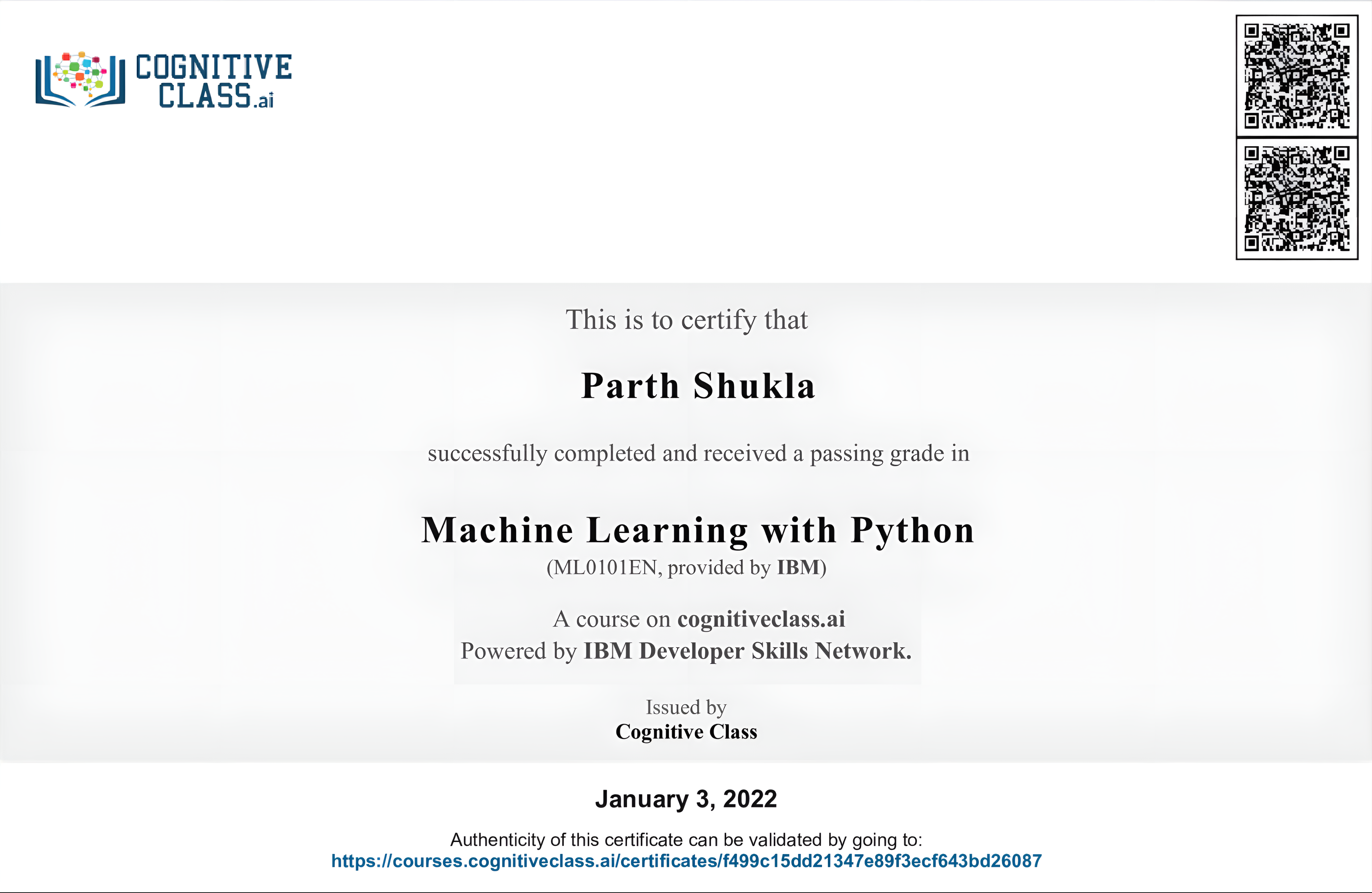 Machine Learning with Python – Cognitive Class